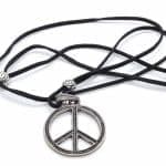 Винтидж колие със знака на мира Peace и ретро висулка за индивидуален стил