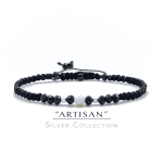 Rachno izrabotena makrame grivna s Byal Sedef, Kristalni Manista i Srebro 925 & 8220 ARTISAN& 8221