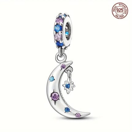 Srebaren talisman polumesets s kubichen tsirkoniy blyasak i elegantnost v edno