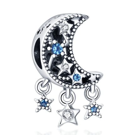 Srebaren talisman polumesets s tsirkoniy simvol na magiya i elegantnost