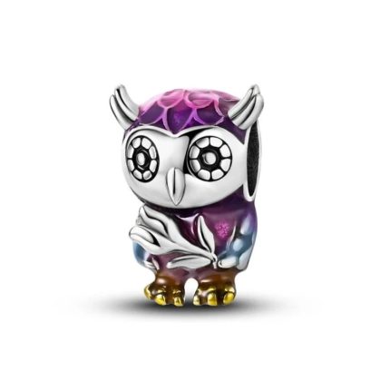 Srebaren talisman sova simvol na madrost i elegantnost