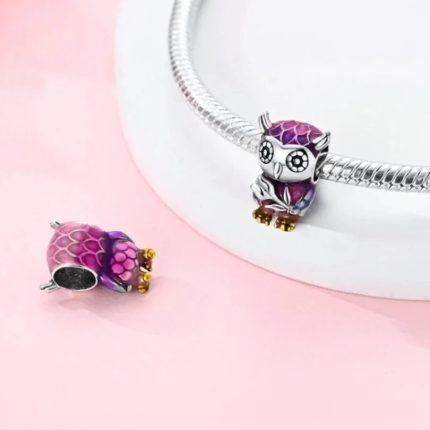 Srebaren talisman sova simvol na madrost i elegantnost
