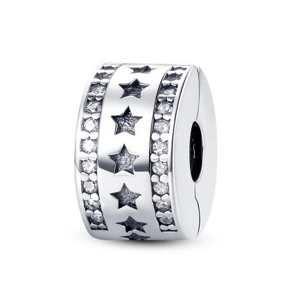 Srebaren talisman za grivni Pandora Eleganten stil s byal tsirkoniy