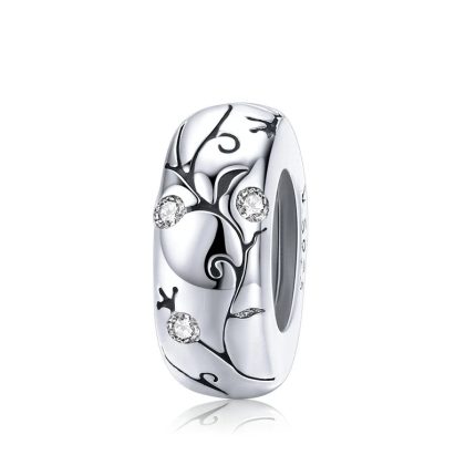Srebaren talisman s byal tsirkoniy eleganten blyasak