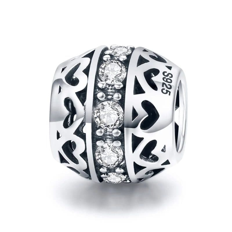 Srebaren talisman topche s byal tsirkoniy 925