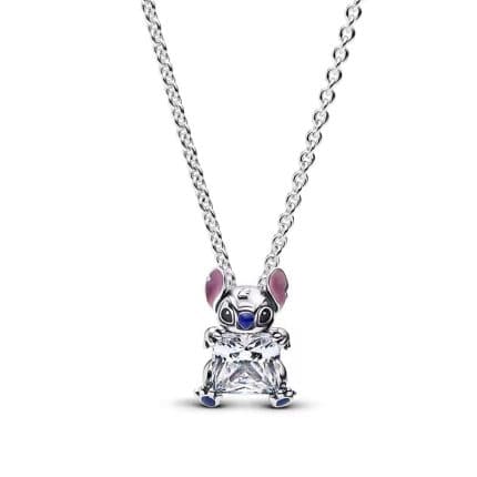 Stitch Love посребрено колие с талисман Стич Disney