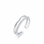 SREBAREN PRASTEN S OTVOREN DIZAYN I PREPLETENI LINII