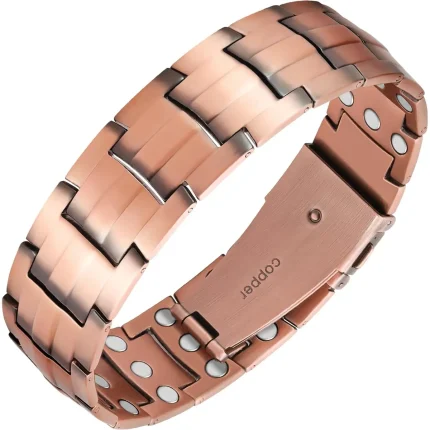 Медна магнитна гривна с 72 неодимови магнита 3500 Gauss и Fold Over Clasp