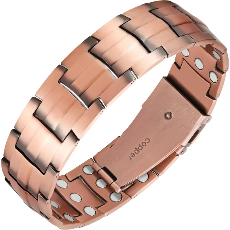 Медна магнитна гривна с 72 неодимови магнита 3500 Gauss и Fold Over Clasp
