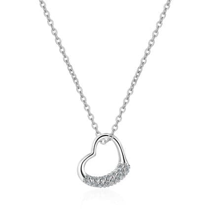 Heartline Grace колие с асиметрично сърце и кубични цирконии