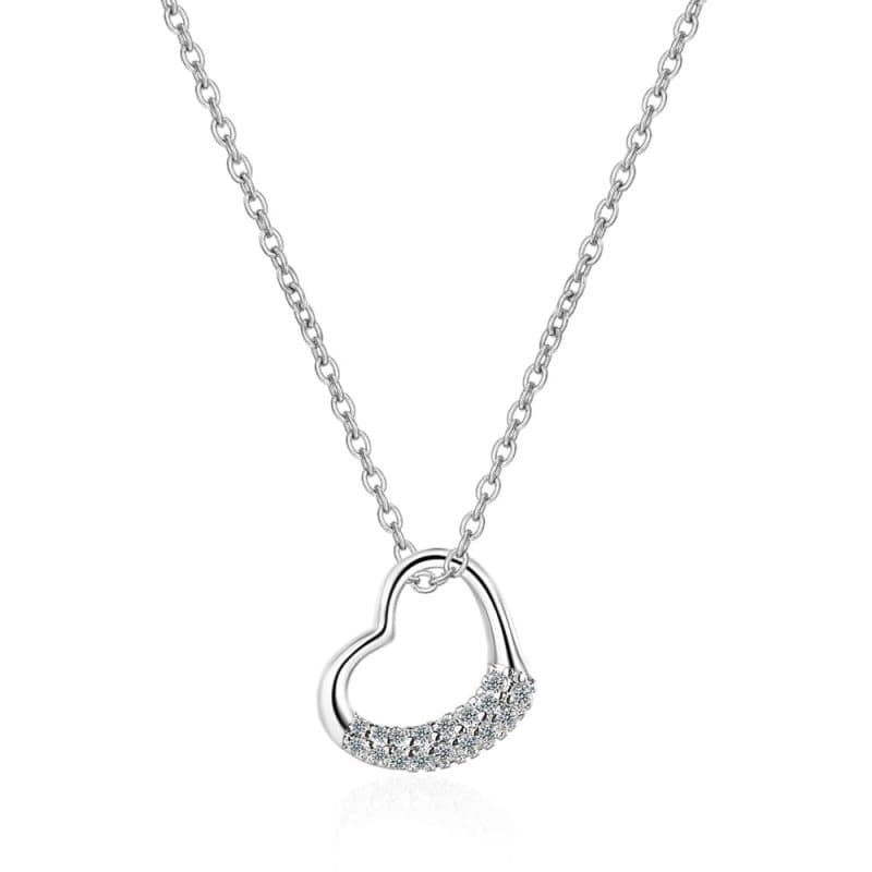 Heartline Grace колие с асиметрично сърце и кубични цирконии