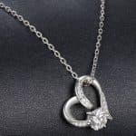 Srebarno kolie sartse Forever Love s moysanit