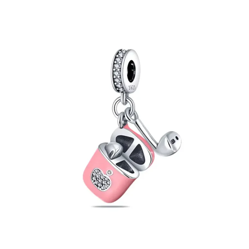 Талисман Pink AirPods с розова кутия и цирконии